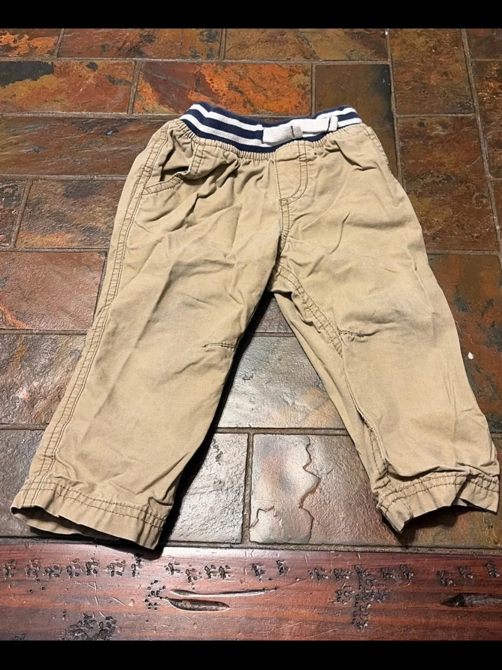 Carter's Tan Jogger Pants with Striped Waistband